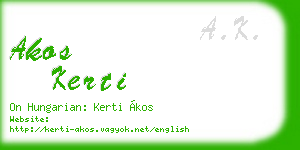 akos kerti business card