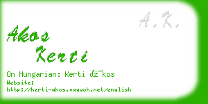 akos kerti business card